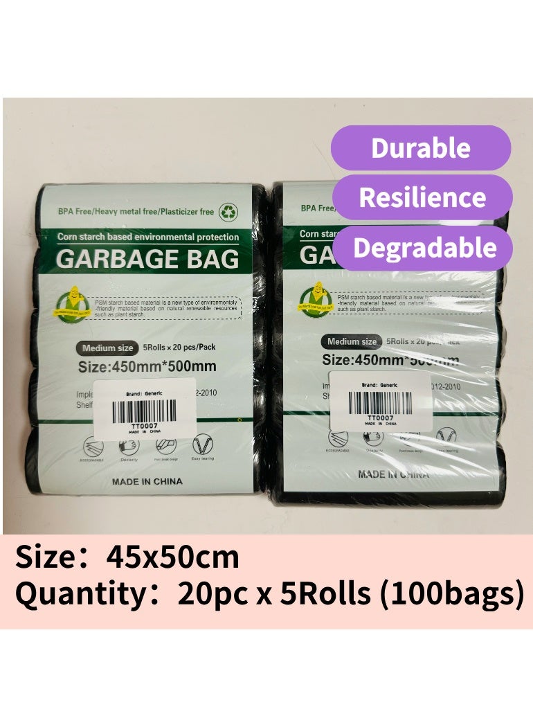 Garbage Bags Compact Roll Black 45x50cm 2.6Gallon (20pc x 5Rolls) 100bags - Image 4